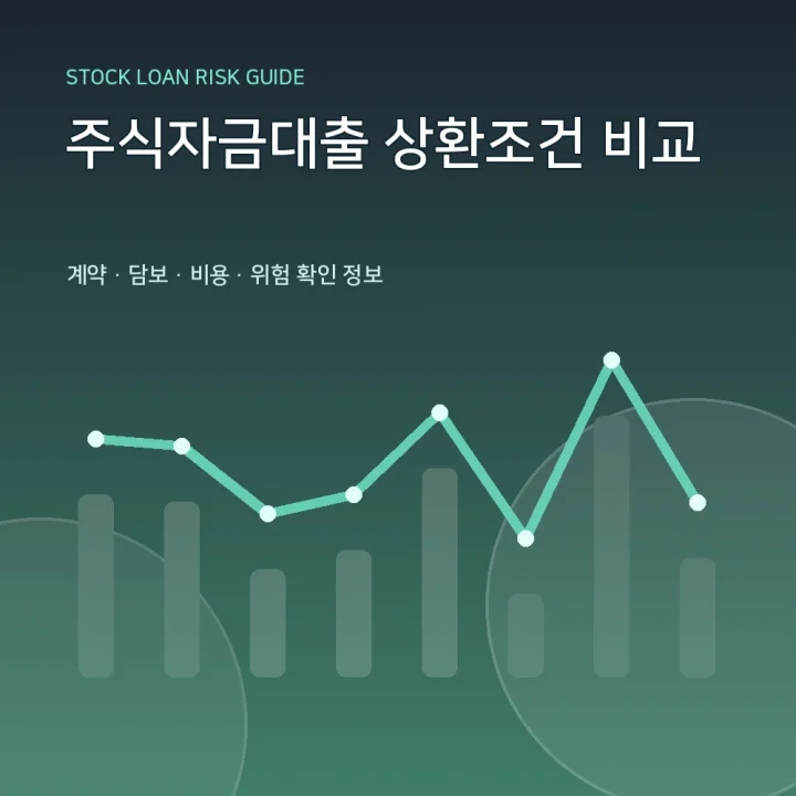 주식자금대출 상환조건 비교